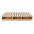 Lit plateforme avec rangement 160 x 200 cm en pin massif rectangulaire naturel