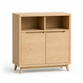 Buffet de salle a manger 2 portes en MDF plaque chene rectangulaire naturel 80 x 40 x 100 cm