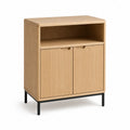 Buffet de salle a manger 2 portes en MDF plaque chene 80 x 40 x 100 cm naturel